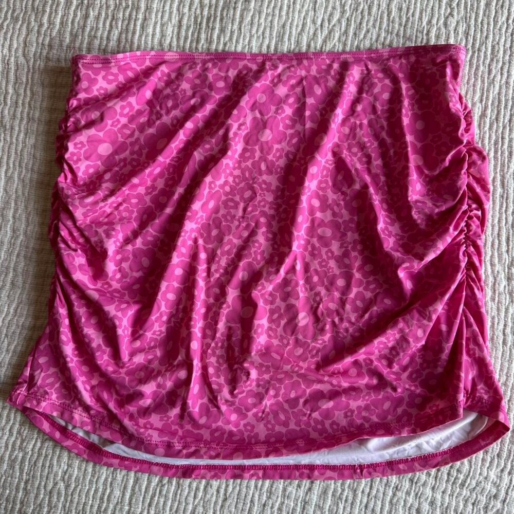 Dippin Daisy's Lucky Swim Mini Skirt Cover-Up Pink Flower Power Beach Resortwear